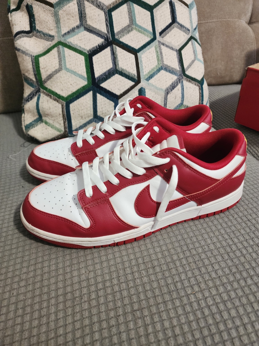 Nike Dunk Low Style Men’s Sneakers - White/Red